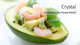  Presentation with soup appetizer and salad - Amazing slide deck having low calorie - avocado and shrimps salad appetizer backdrop and a pink colored foreground