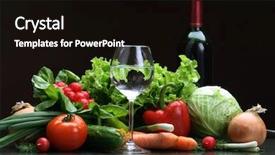  Presentation with fresh fruits and vegetables - Cool new presentation theme with low calorie - fresh vegetables fruits and other backdrop and a black colored foreground
