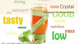  Presentation with fruit cocktail - Presentation theme having low calorie - glass of fruit diet cocktail background and a cream colored foreground