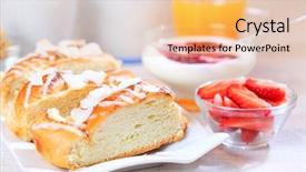 Presentation with healthy snack - Presentation theme having low calorie - healthy breakfast or snack background and a coral colored foreground