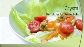  Presentation with salad - Amazing PPT layouts having low calorie - healthy mixed green salad backdrop and a mint green colored foreground