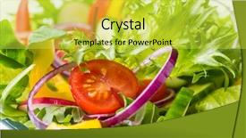  Presentation with healthy - Presentation design enhanced with low carb - fresh healthy vegetable salad background and a yellow colored foreground