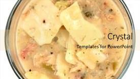  Presentation with dumpling - Audience pleasing presentation design consisting of low carb - home made chicken dumpling soup backdrop and a yellow colored foreground