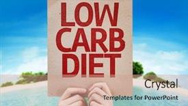  Presentation with diet low carb concept healthy - Theme consisting of low carb diet card background and a coral colored foreground