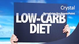  Presentation with diet low carb concept healthy - Amazing presentation theme having balanced meal plan - low carb diet card backdrop and a teal colored foreground