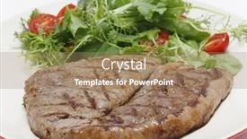  Presentation with grown - Slide set having low-carb-meal-of-grilled background and a coral colored foreground