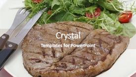  Presentation with grown - Cool new slide set with low-carb meal of grilled backdrop and a coral colored foreground