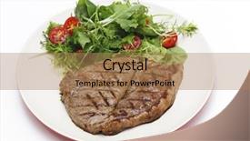  Presentation with grown - Presentation design enhanced with low-carb meal of grilled background and a  colored foreground