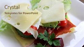  Presentation with beetroot - Audience pleasing theme consisting of low carbs high fat diet - no bread sandwich with pickled backdrop and a soft green colored foreground