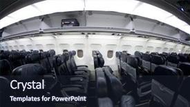  Presentation with noise - PPT theme having low cost - empty airplane interior sideways shot background and a wine colored foreground