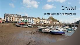  Presentation with vote england - Slides featuring low cost - ilfracombe small coastal town background and a light blue colored foreground