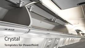  Presentation with aircraft cabin - Audience pleasing slide set consisting of low cost airlines - cabin inside aircraft backdrop and a  colored foreground