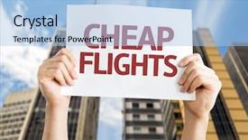  Presentation with airlines - Amazing PPT theme having low cost airlines - cheap flights card backdrop and a light blue colored foreground