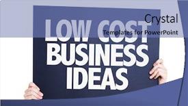  Presentation with business card - Presentation design featuring low cost business ideas card background and a  colored foreground
