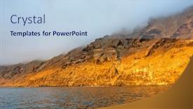  Presentation with golden light - Presentation design featuring low-dusk-sunlight-highlights background and a light blue colored foreground