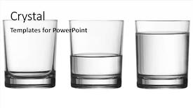  Presentation with glass half full - Slide deck featuring low empty half and full background and a white colored foreground