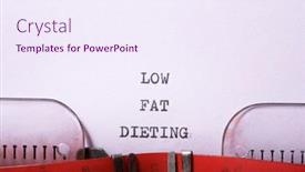  Presentation with fat - Presentation theme consisting of low-fat-dieting-phrase-written background and a sky blue colored foreground
