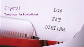  Presentation with fat - Beautiful slide set featuring low-fat-dieting-phrase-written backdrop and a sky blue colored foreground
