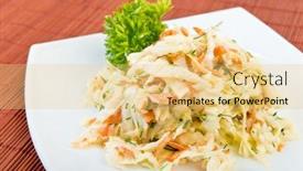  Presentation with fat - Colorful presentation theme enhanced with low-fat-vegetable-salad-coleslaw backdrop and a yellow colored foreground
