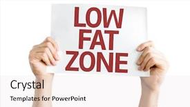  Presentation with fat - Presentation having low fat zone card isolated background and a sky blue colored foreground