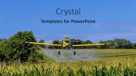  Presentation with crop duster - PPT theme enhanced with low-flying-crop-duster-combats background and a teal colored foreground