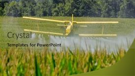  Presentation with crop duster - Theme with low-flying-crop-duster-combats and a yellow colored foreground