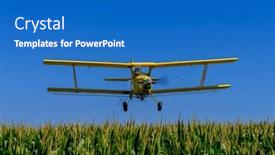  Presentation with crop duster - Presentation theme featuring low-flying-crop-duster-combats background and a teal colored foreground