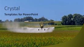  Presentation with crop duster - PPT layouts featuring low-flying-crop-duster-combats background and a light blue colored foreground