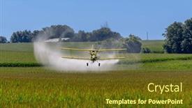  Presentation with crop duster - PPT theme having low-flying-crop-duster-combats and a tawny brown colored foreground