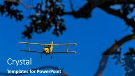  Presentation with crop duster - Slide set enhanced with low-flying-crop-duster-combats and a ocean colored foreground