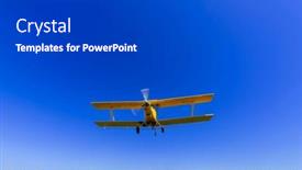  Presentation with crop duster - Theme having low-flying-crop-duster-combats and a dark gray colored foreground