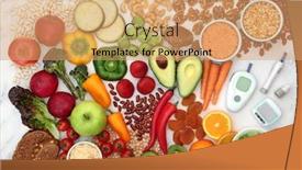  Presentation with high blood - Presentation design featuring diabetes - low glycemic food for diabetics background and a coral colored foreground