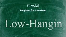  Presentation with low hanging fruit - Presentation featuring low-hanging-fruit-business-phrase background and a forest green colored foreground