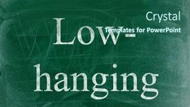  Presentation with low hanging fruit - Presentation with low-hanging-fruit-business-phrase background and a ocean colored foreground