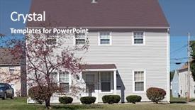  Presentation with low income housing - Colorful presentation design enhanced with low income home backdrop and a gray colored foreground