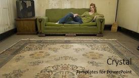  Presentation with hispanic heritage culture - Audience pleasing presentation theme consisting of low income housing - beautiful hispanic woman sitting backdrop and a  colored foreground