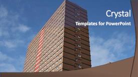  Presentation with low income housing - PPT theme consisting of low income public housing tower background and a ocean colored foreground