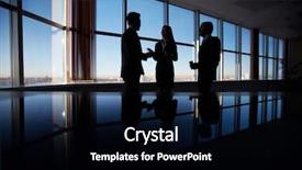  Presentation with office workers - Presentation theme consisting of low key - outlines of three office workers background and a black colored foreground