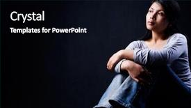  Presentation with contemplating - PPT theme with low key - portrait of woman contemplating background and a  colored foreground