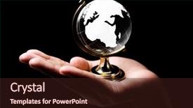  Presentation with africa continent - Cool new presentation theme with low key - single hand holding a glass backdrop and a wine colored foreground