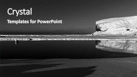 Presentation with lake ice - Presentation design consisting of low key black white image background and a dark gray colored foreground
