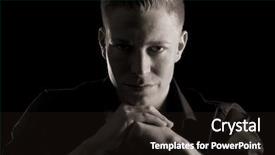  Presentation with black man - Amazing PPT theme having low key close-up portrait backdrop and a wine colored foreground