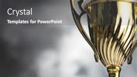  Presentation with golden lights - Theme enhanced with low-key-of-golden-trophies background and a dark gray colored foreground