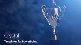  Presentation with golden lights - Amazing PPT layouts having low-key-of-golden-trophies backdrop and a navy blue colored foreground