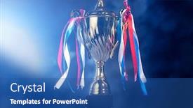  Presentation with golden lights - Slide deck consisting of low-key-of-golden-trophies background and a ocean colored foreground