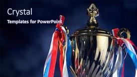  Presentation with golden lights - Beautiful theme featuring low-key-of-golden-trophies backdrop and a navy blue colored foreground