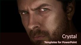  Presentation with eyes - PPT layouts consisting of low-key portrait of man background and a wine colored foreground
