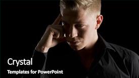  Presentation with black hand - Cool new slide set with low-key portrait of young backdrop and a  colored foreground