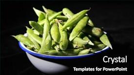  Presentation with peas - Audience pleasing presentation consisting of shot of green snap pea backdrop and a black colored foreground