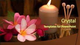  Presentation with flower candles - Beautiful PPT theme featuring low light - wellness and spa concept backdrop and a tawny brown colored foreground